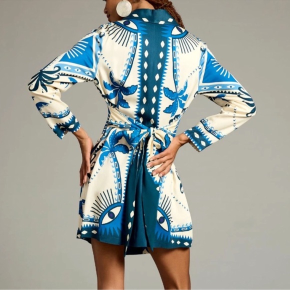 Farm Rio Anthropologie Long-Sleeve Blazer Dress XS - Picture 2 of 10